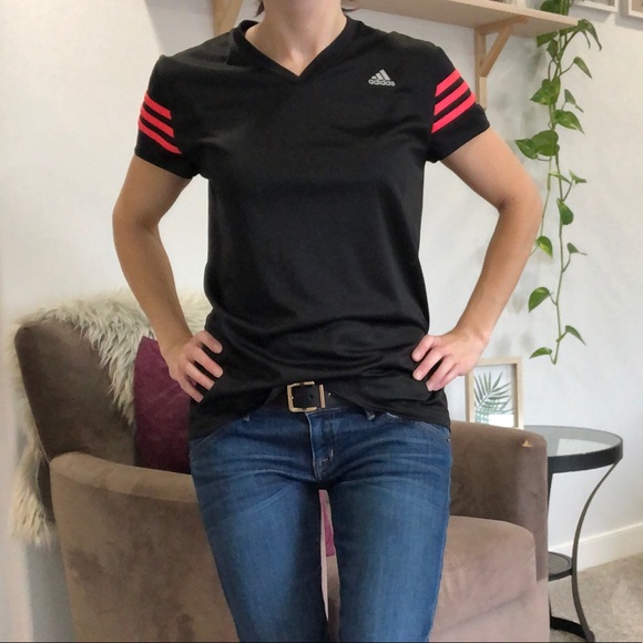 ADIDAS Black Running Climalite Shirt Large - Picture 2 of 9